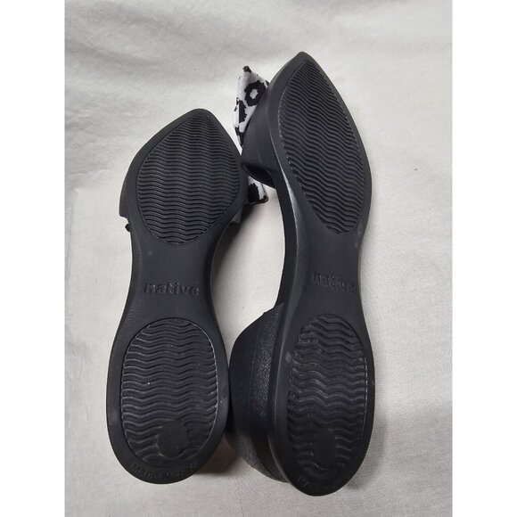 Native Beth Richards Audrey Bow Flats Pointed Toe Slip On Rubber Black Size 8 - Picture 3 of 9